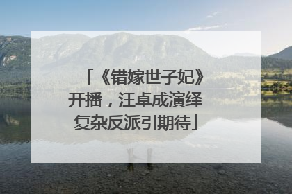 《错嫁世子妃》开播，汪卓成演绎复杂反派引期待