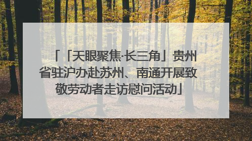 「天眼聚焦·长三角」贵州省驻沪办赴苏州、南通开展致敬劳动者走访慰问活动