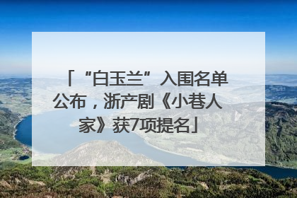 “白玉兰”入围名单公布，浙产剧《小巷人家》获7项提名