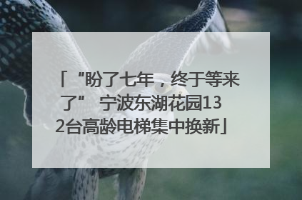 “盼了七年，终于等来了” 宁波东湖花园132台高龄电梯集中换新