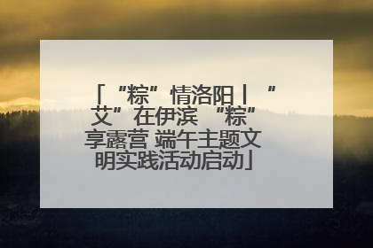 “粽”情洛阳丨“艾”在伊滨 “粽”享露营 端午主题文明实践活动启动
