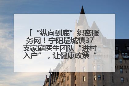 “纵向到底”织密服务网！宁阳堽城镇37支家庭医生团队“进村入户”，让健康政策“落地生根”