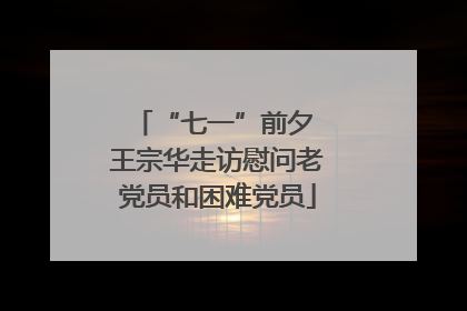 “七一”前夕 王宗华走访慰问老党员和困难党员