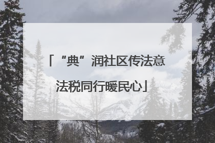 “典”润社区传法意 法税同行暖民心