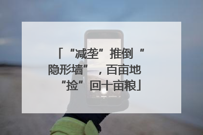 “减垄”推倒“隐形墙”，百亩地“捡”回十亩粮