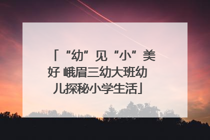 “幼”见“小”美好 峨眉三幼大班幼儿探秘小学生活
