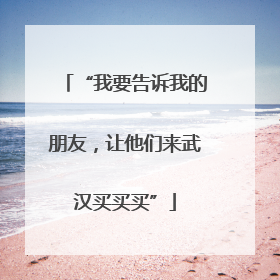 “我要告诉我的朋友，让他们来武汉买买买”