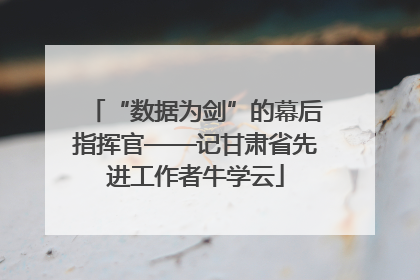 “数据为剑”的幕后指挥官——记甘肃省先进工作者牛学云