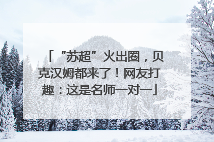 “苏超”火出圈，贝克汉姆都来了！网友打趣：这是名师一对一