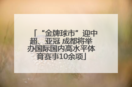 “金牌球市”迎中超、亚冠 成都将举办国际国内高水平体育赛事10余项