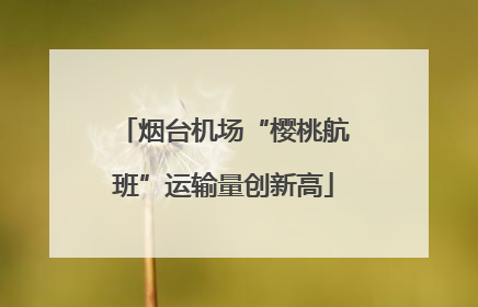 烟台机场“樱桃航班”运输量创新高