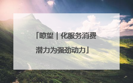 瞭望｜化服务消费潜力为强劲动力