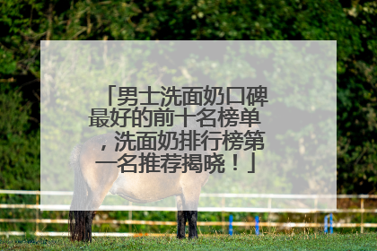 男士洗面奶口碑最好的前十名榜单，洗面奶排行榜第一名推荐揭晓！