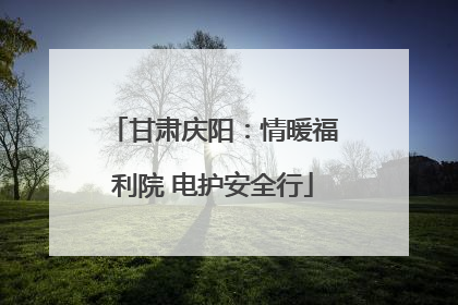 甘肃庆阳：情暖福利院 电护安全行