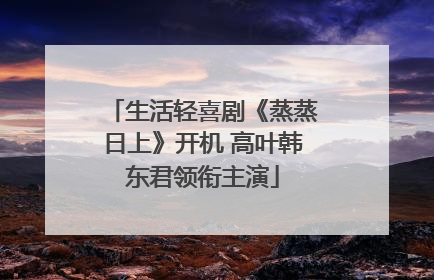 生活轻喜剧《蒸蒸日上》开机 高叶韩东君领衔主演