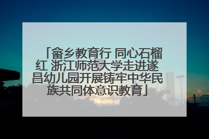 畲乡教育行 同心石榴红 浙江师范大学走进遂昌幼儿园开展铸牢中华民族共同体意识教育