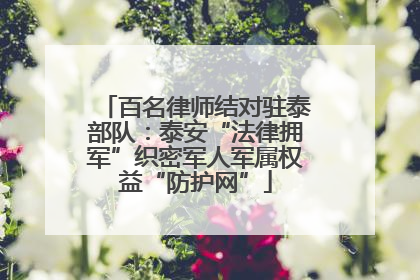 百名律师结对驻泰部队：泰安“法律拥军”织密军人军属权益“防护网”
