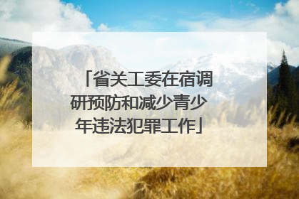 省关工委在宿调研预防和减少青少年违法犯罪工作
