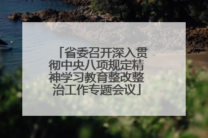 省委召开深入贯彻中央八项规定精神学习教育整改整治工作专题会议