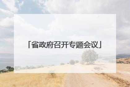 省政府召开专题会议