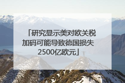 研究显示美对欧关税加码可能导致德国损失2500亿欧元