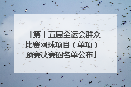 第十五届全运会群众比赛网球项目（单项）预赛决赛圈名单公布