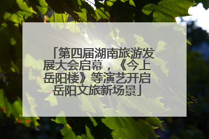 第四届湖南旅游发展大会启幕，《今上岳阳楼》等演艺开启岳阳文旅新场景