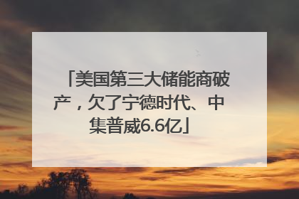 美国第三大储能商破产，欠了宁德时代、中集普威6.6亿