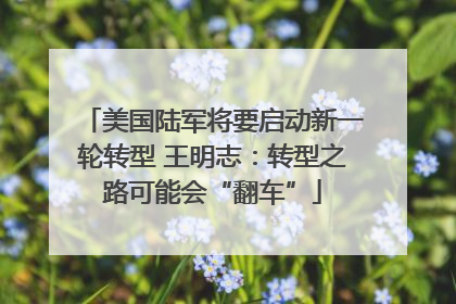 美国陆军将要启动新一轮转型 王明志：转型之路可能会“翻车”