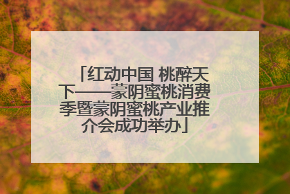 红动中国 桃醉天下——蒙阴蜜桃消费季暨蒙阴蜜桃产业推介会成功举办