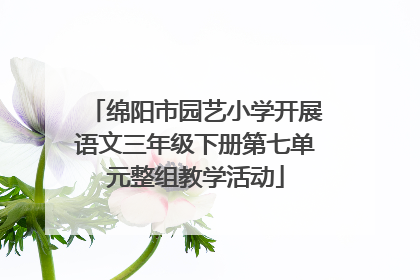 绵阳市园艺小学开展语文三年级下册第七单元整组教学活动