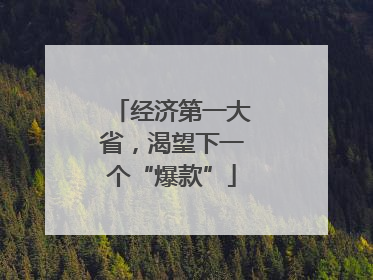 经济第一大省，渴望下一个“爆款”