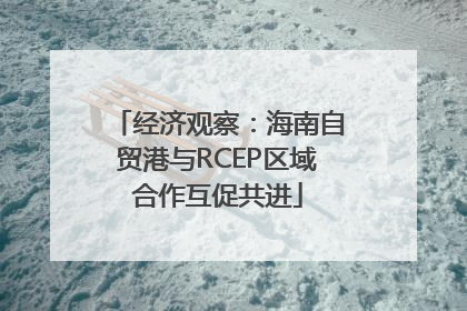 经济观察：海南自贸港与RCEP区域合作互促共进