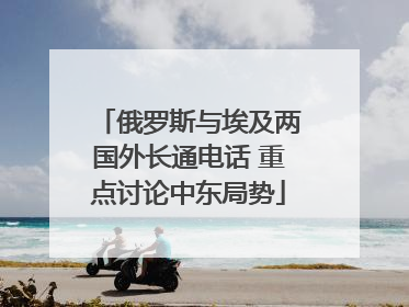 俄罗斯与埃及两国外长通电话 重点讨论中东局势