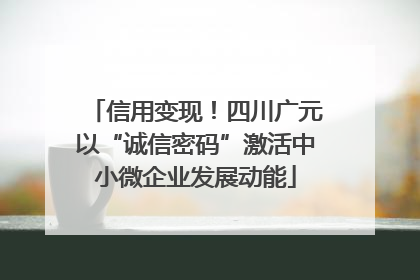 信用变现！四川广元以“诚信密码”激活中小微企业发展动能