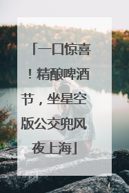 一口惊喜！精酿啤酒节，坐星空版公交兜风夜上海