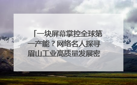 一块屏幕掌控全球第一产能？网络名人探寻眉山工业高质量发展密码｜网络名人四川行