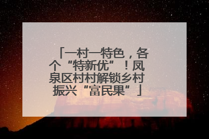 一村一特色，各个“特新优”！凤泉区村村解锁乡村振兴“富民果”
