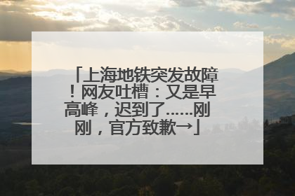 上海地铁突发故障！网友吐槽：又是早高峰，迟到了……刚刚，官方致歉→