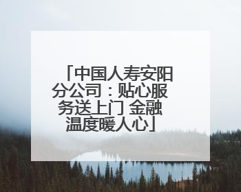 中国人寿安阳分公司：贴心服务送上门 金融温度暖人心
