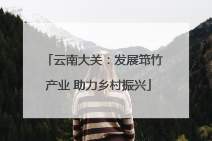 云南大关：发展筇竹产业 助力乡村振兴