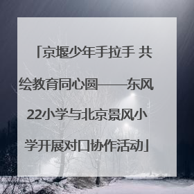 京堰少年手拉手 共绘教育同心圆——东风22小学与北京景风小学开展对口协作活动