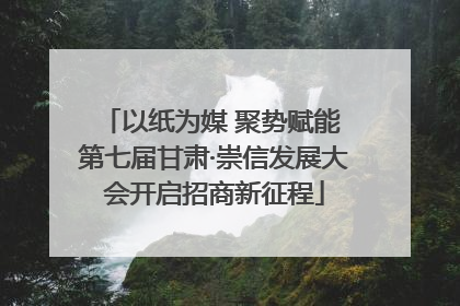 以纸为媒 聚势赋能 第七届甘肃·崇信发展大会开启招商新征程