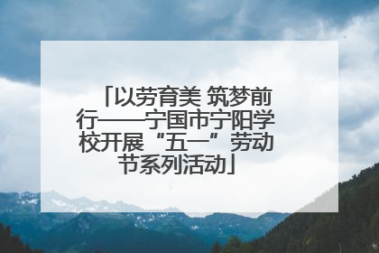 以劳育美 筑梦前行——宁国市宁阳学校开展“五一”劳动节系列活动