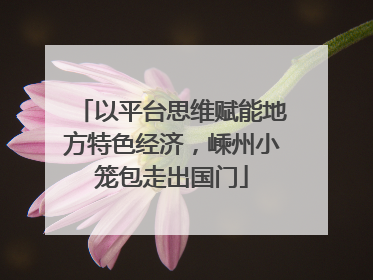 以平台思维赋能地方特色经济，嵊州小笼包走出国门