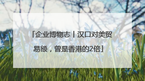 企业博物志丨汉口对美贸易额，曾是香港的2倍