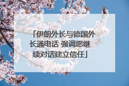伊朗外长与德国外长通电话 强调愿继续对话建立信任