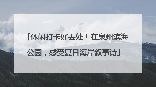休闲打卡好去处！在泉州滨海公园，感受夏日海岸叙事诗