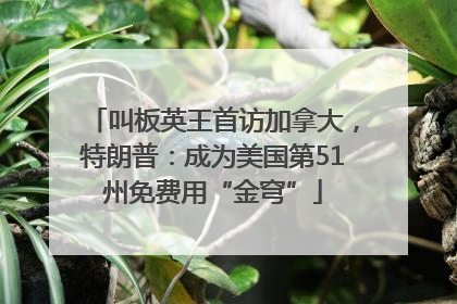 叫板英王首访加拿大，特朗普：成为美国第51州免费用“金穹”