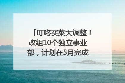 叮咚买菜大调整！改组10个独立事业部，计划在5月完成App端全面改版